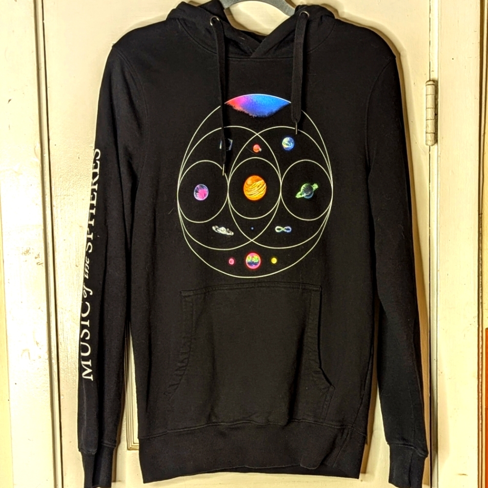 Coldplay 'Music Of The Spheres' World Tour Hoodie, Black, Size S
